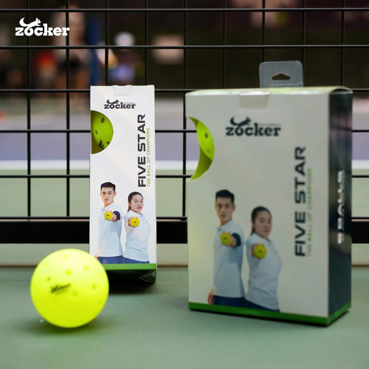 Combo 3 quả bóng thi đấu Pickleball Zocker Five Star ZB-03 - Hàng Chính Hãng