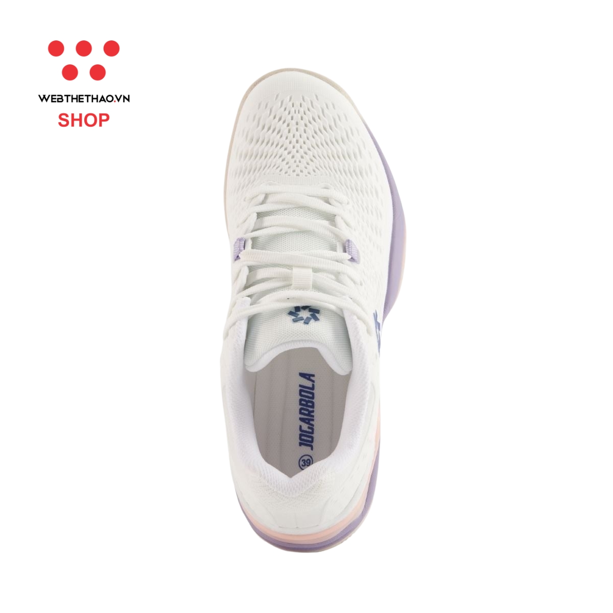 Giày thể thao Pickleball Nữ Jogarbola Terra màu "White/Pink" JG-TERRA-05 - Hàng Chính Hãng