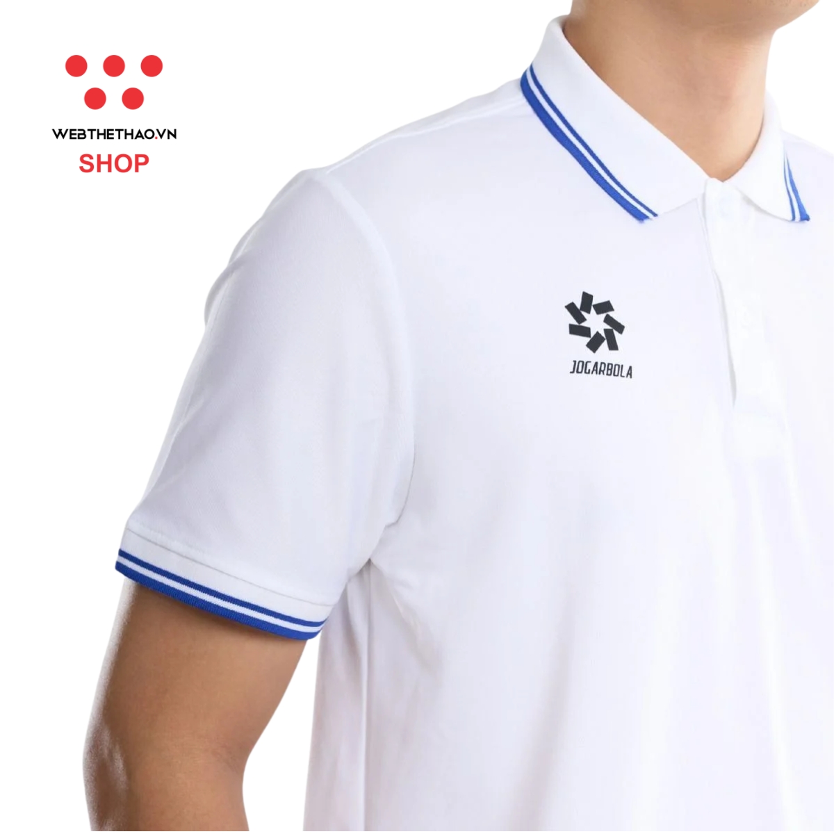 Áo polo thể thao Jogarbola màu "Trắng Xanh" MJ-AJ1605-01 - Hàng Chính Hãng
