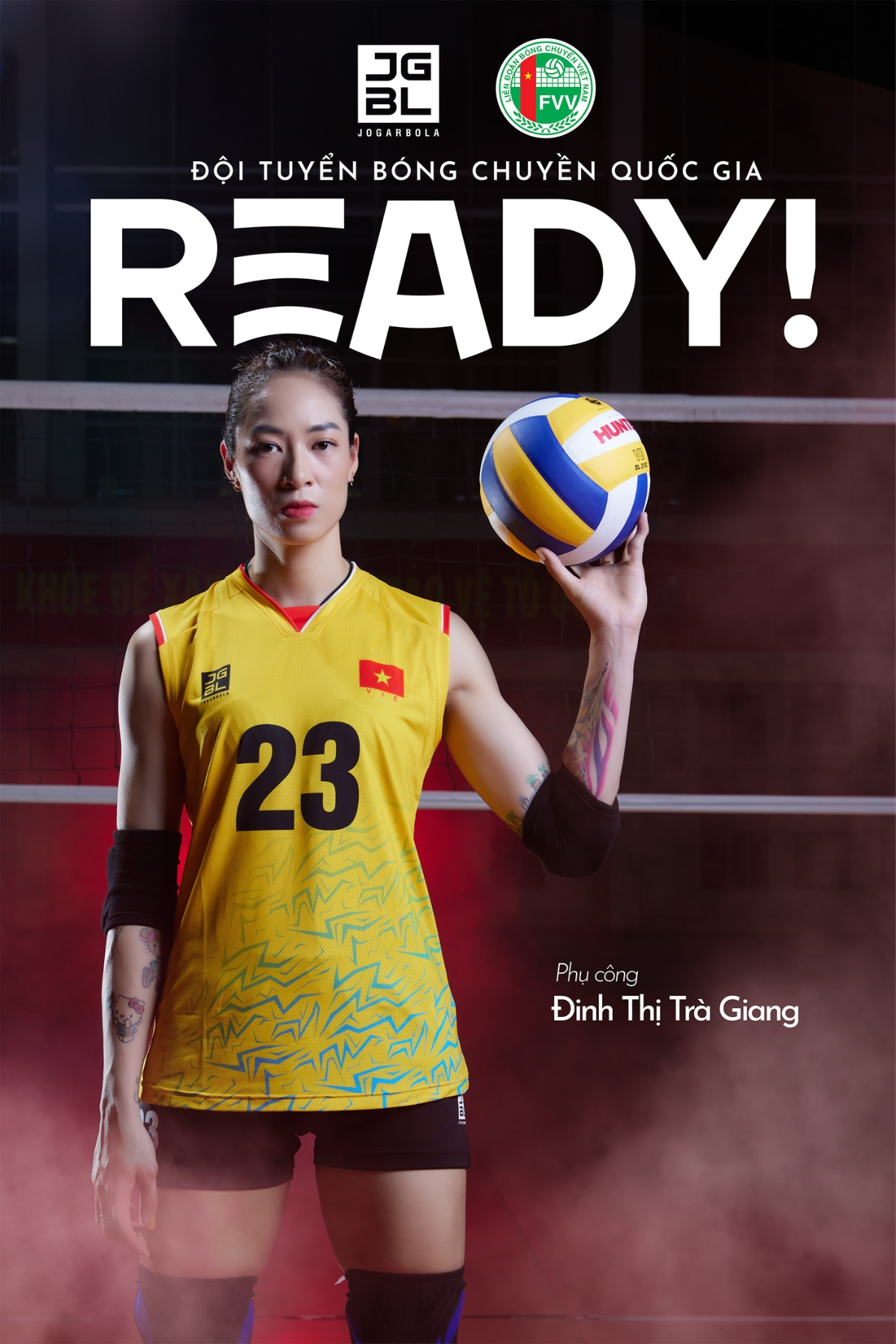Bộ quần áo thi đấu chính thức của đội tuyển bóng chuyền Nữ Việt Nam "Vàng" JG-VNBC-01 - Hàng Chính Hãng