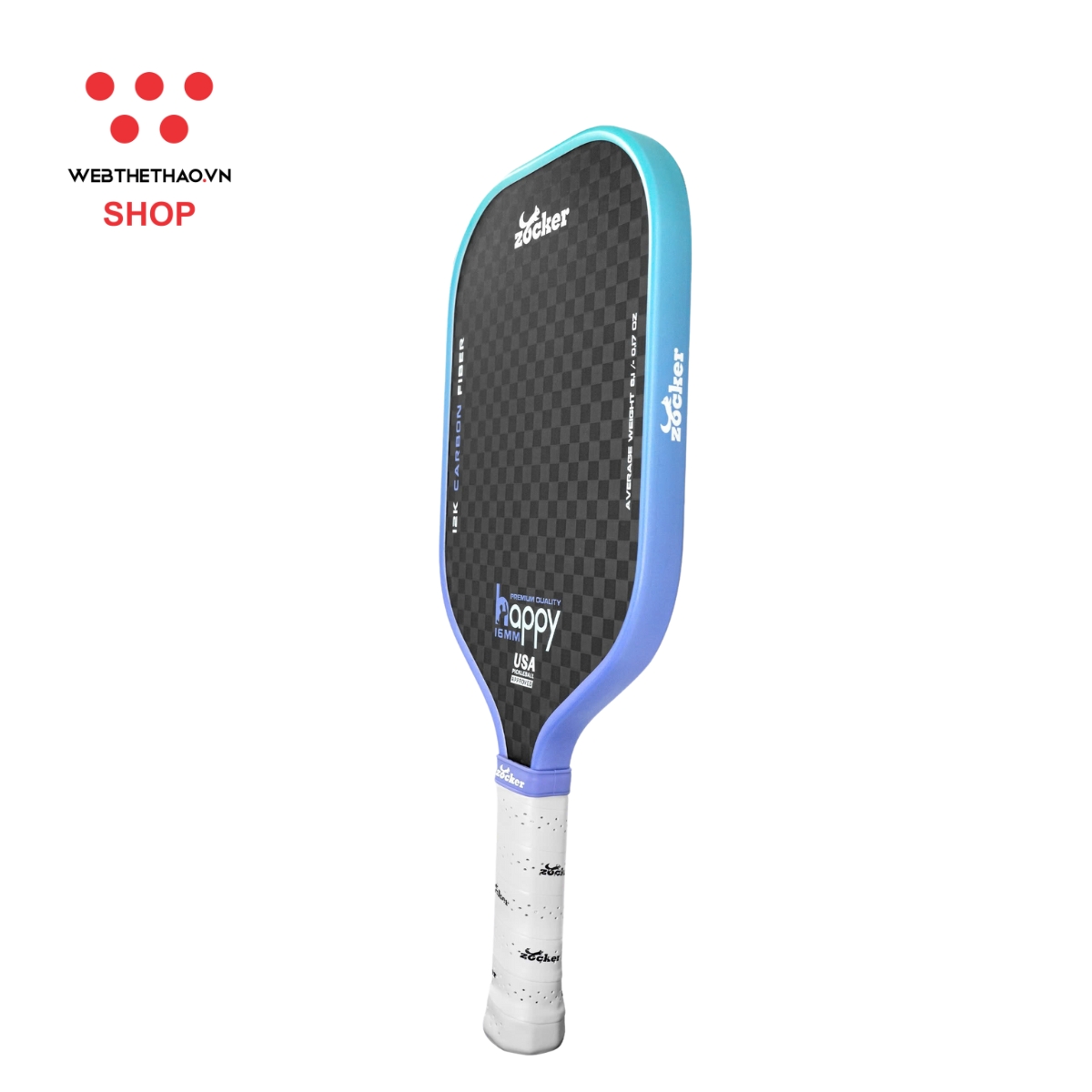 Vợt Pickleball Zocker Happy HP03 Premium Quality "Purple Gradient" HP03-03 - Hàng Chính Hãng