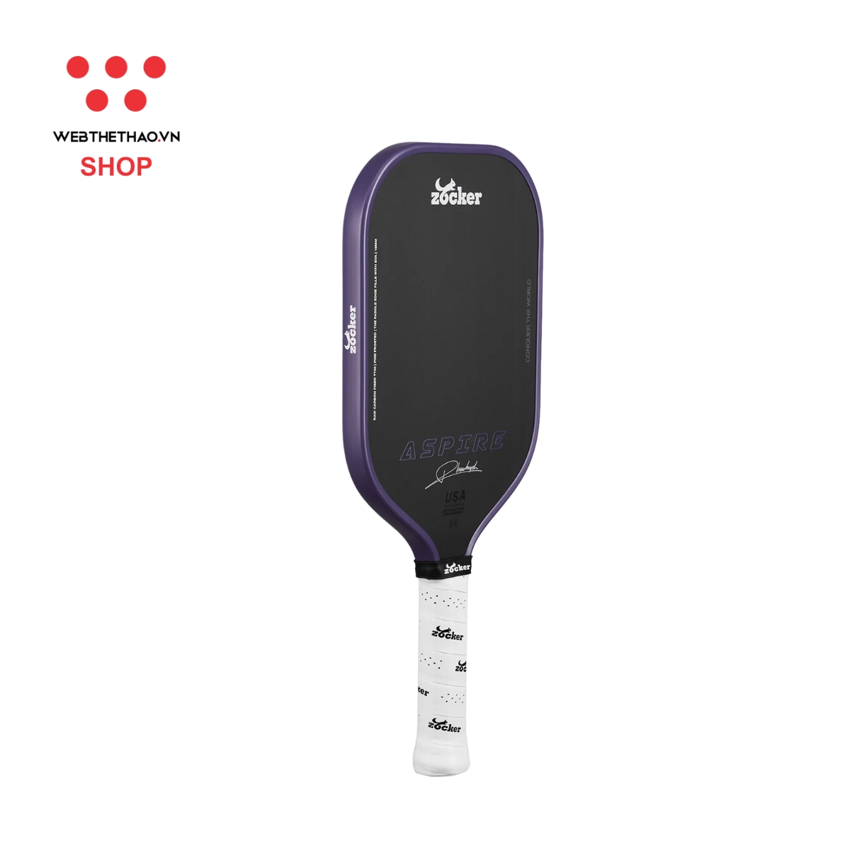 Vợt Pickleball Zocker Aspire x Phúc Huỳnh "Purple" ZAxPH-02 - Hàng Chính Hãng