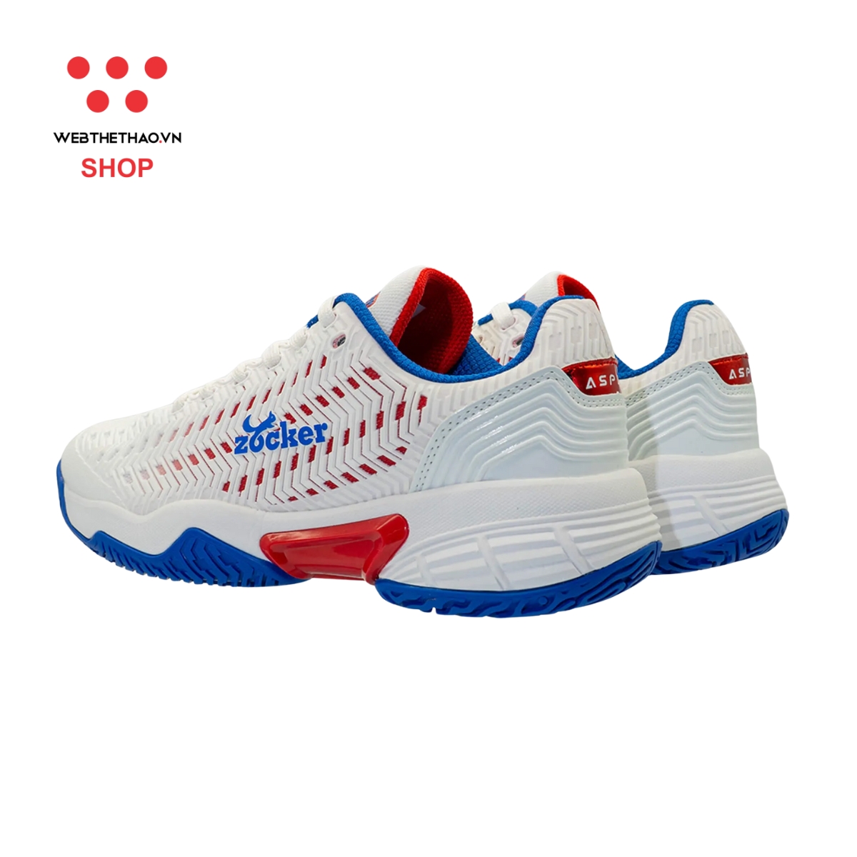 Giày Pickleball Nam/Nữ Zocker Aspire "White/Blue" Z-Aspire-03 - Hàng Chính Hãng