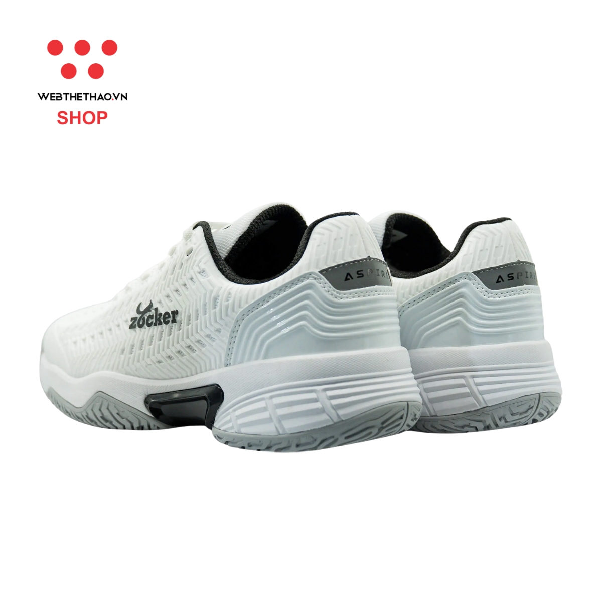 Giày Pickleball Nam/Nữ Zocker Aspire "White" Z-Aspire-05 - Hàng Chính Hãng