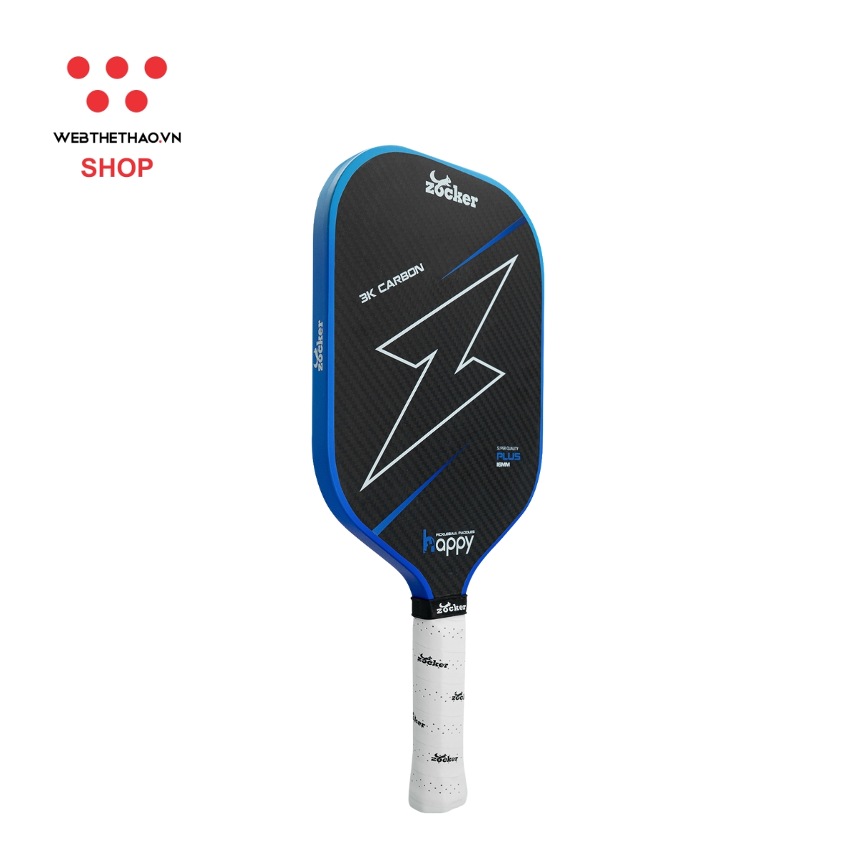 Vợt Pickleball Zocker HP02 Plus Edgeless "Xanh" HP02-PE-03 - Hàng Chính Hãng