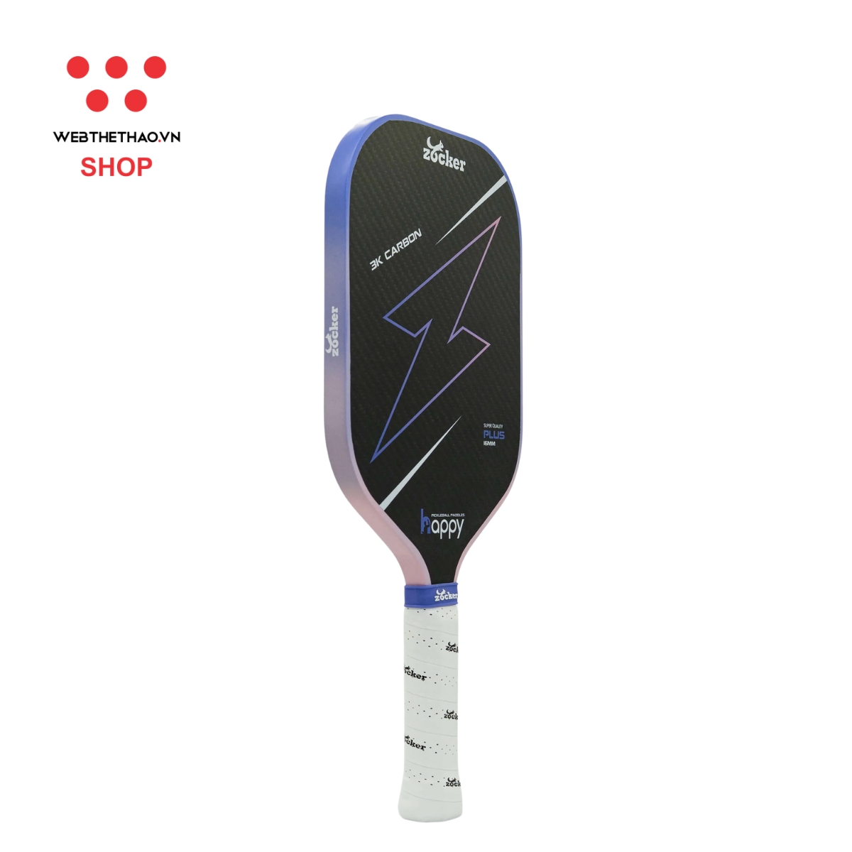 Vợt Pickleball Zocker HP02 Plus Edgeless "Hồng" HP02-PE-04 - Hàng Chính Hãng