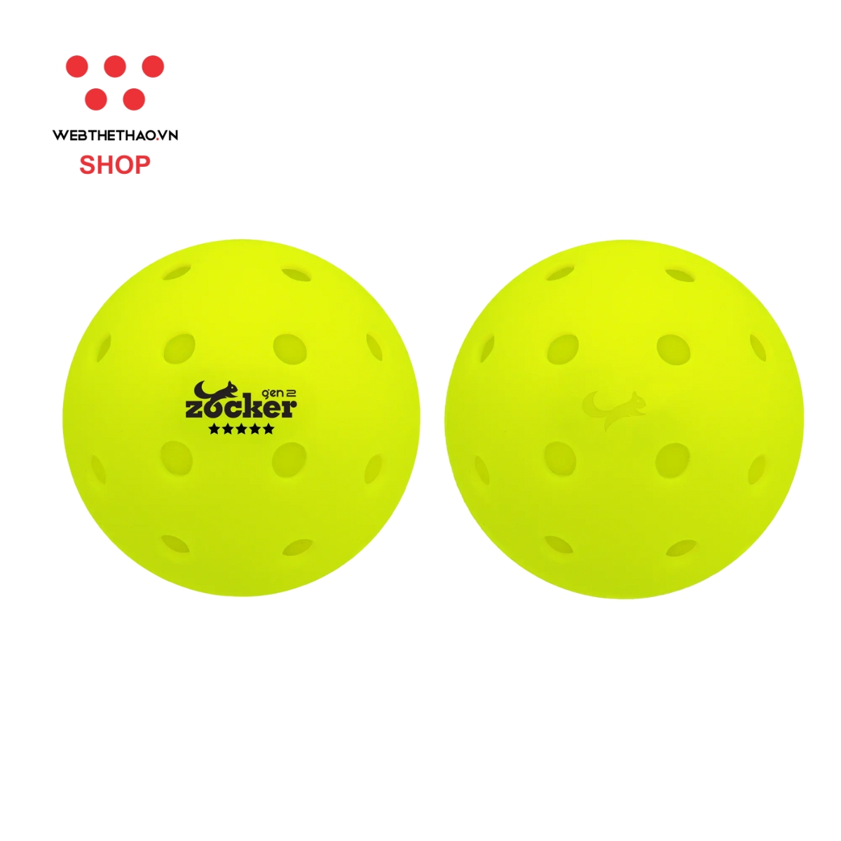 Combo 3 Quả bóng thi đấu Pickleball Zocker Five Star Gen 2 ZB-5SG2-03 - Hàng Chính Hãng