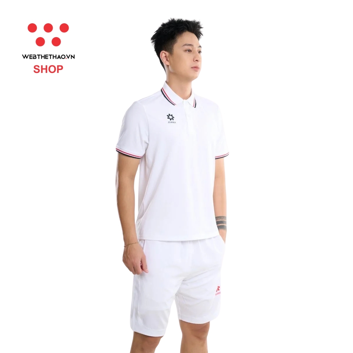 Áo polo thể thao Jogarbola màu "Trắng Đỏ" MJ-AJ1605-02 - Hàng Chính Hãng