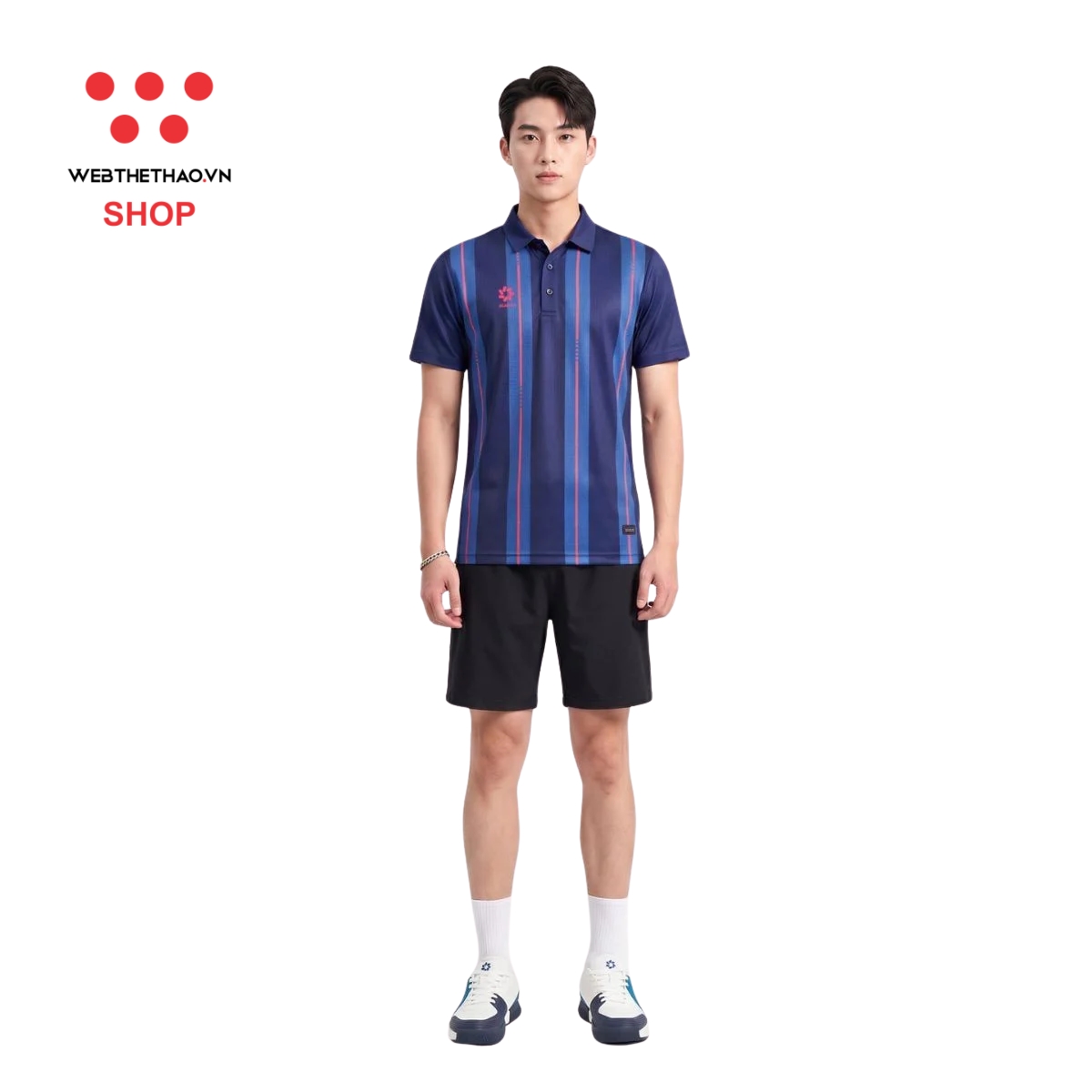 Áo polo thể thao Jogarbola Gambit màu "Navy/Hồng" MJ-A19392-04 - Hàng Chính Hãng
