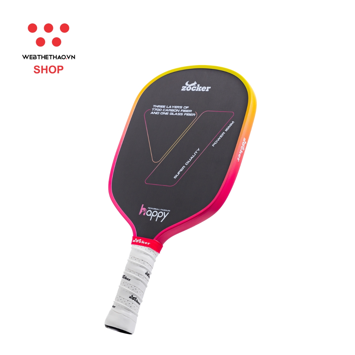 Vợt Pickleball Zocker Happy HP02 Super Quality "Gradient" HP02-02 - Hàng Chính Hãng