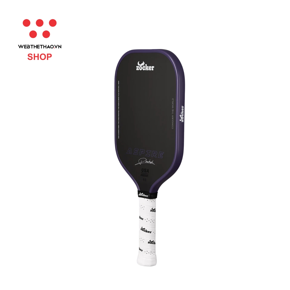 Vợt Pickleball Zocker Aspire x Phúc Huỳnh "Purple" ZAxPH-02 - Hàng Chính Hãng
