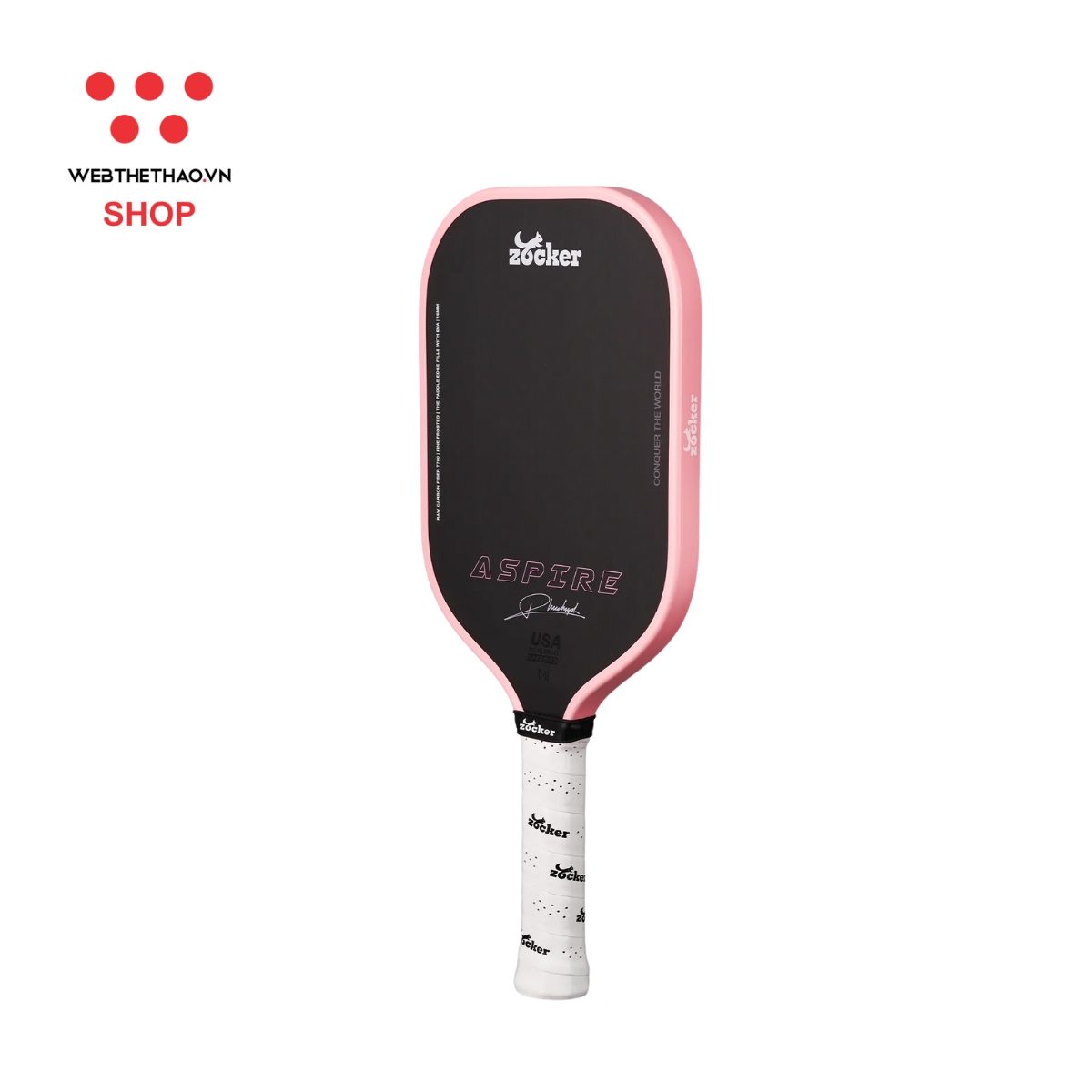 Vợt Pickleball Zocker Aspire x Phúc Huỳnh "Pink" ZAxPH-04 - Hàng Chính Hãng