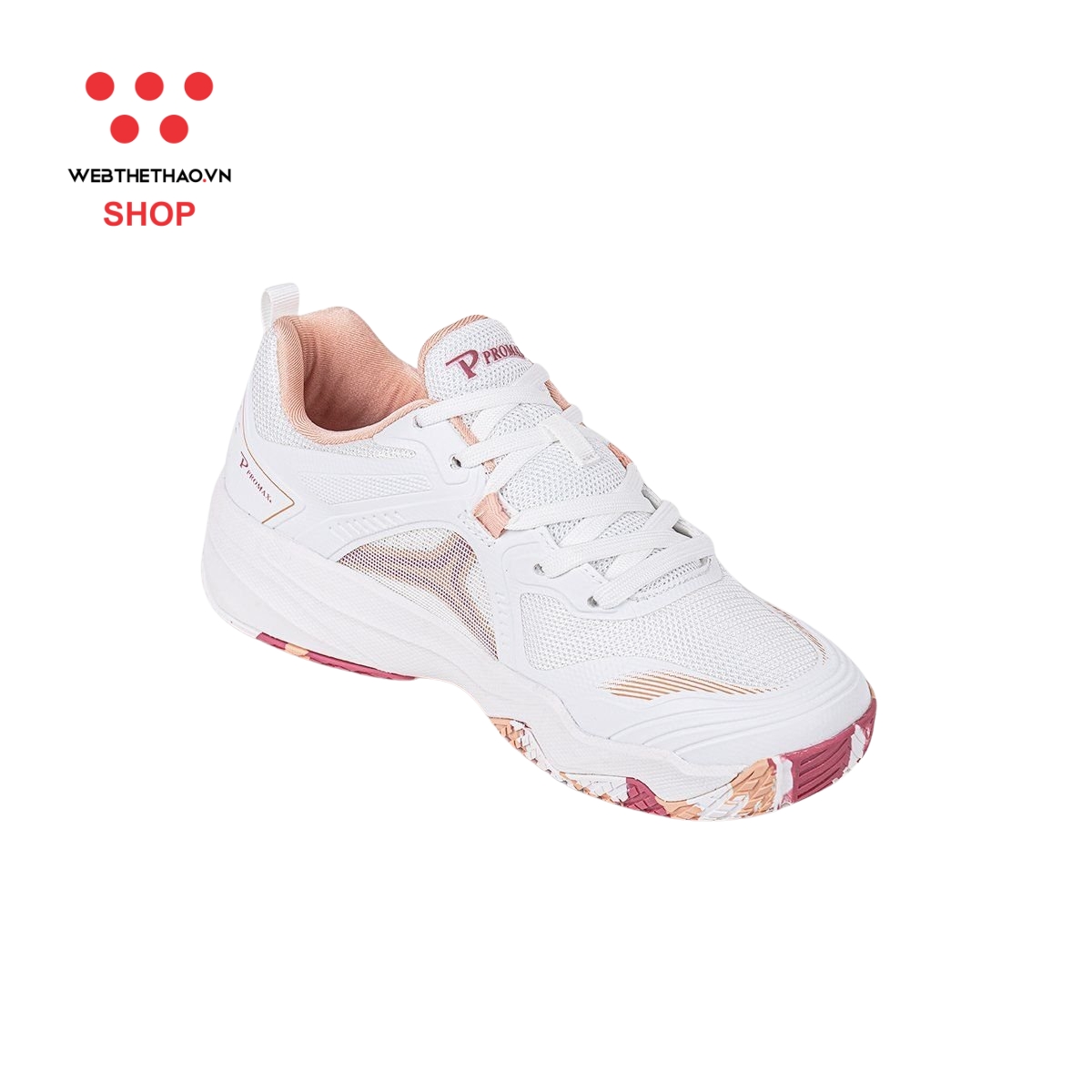 Giày thể thao Pickleball nữ Promax PI88 màu "Trắng Hồng" PR-PI88-05 - Hàng Chính Hãng