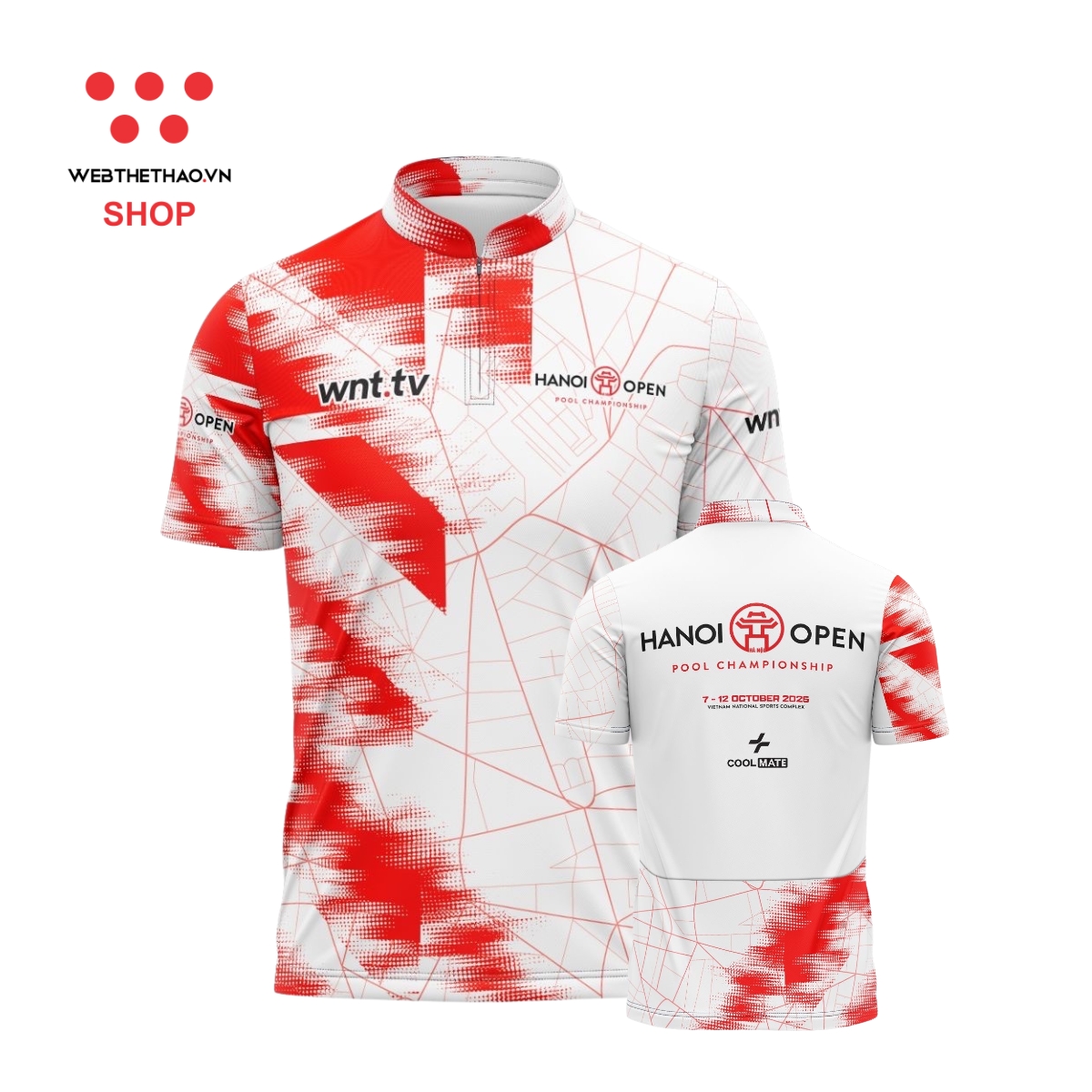 Áo thi đấu chính thức của giải bi-a Hanoi Open 2025 "Trắng" - Hàng Chính Hãng