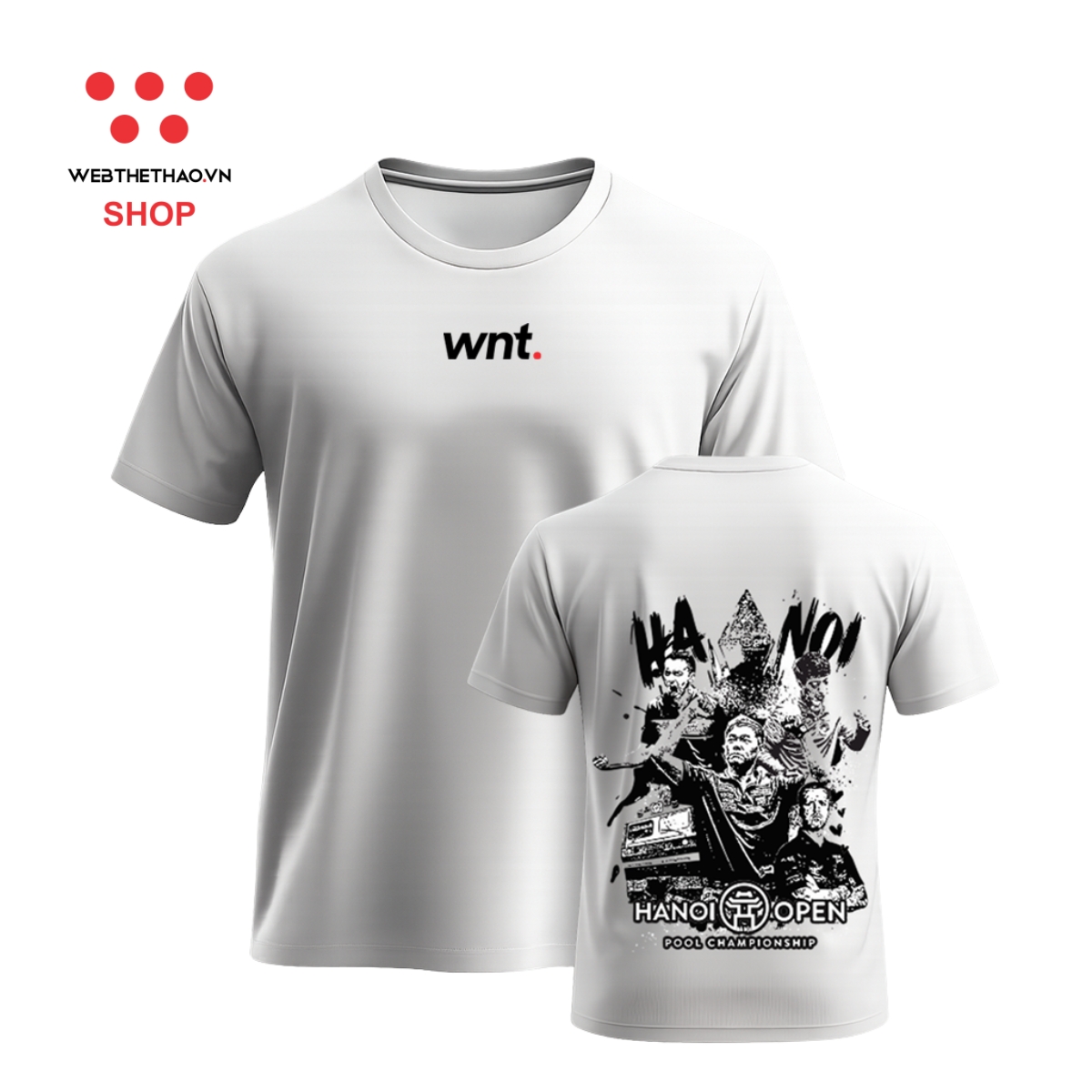 Áo phông thể thao của giải bi-a Hanoi Open 2025 "Trắng" - Hàng Chính Hãng