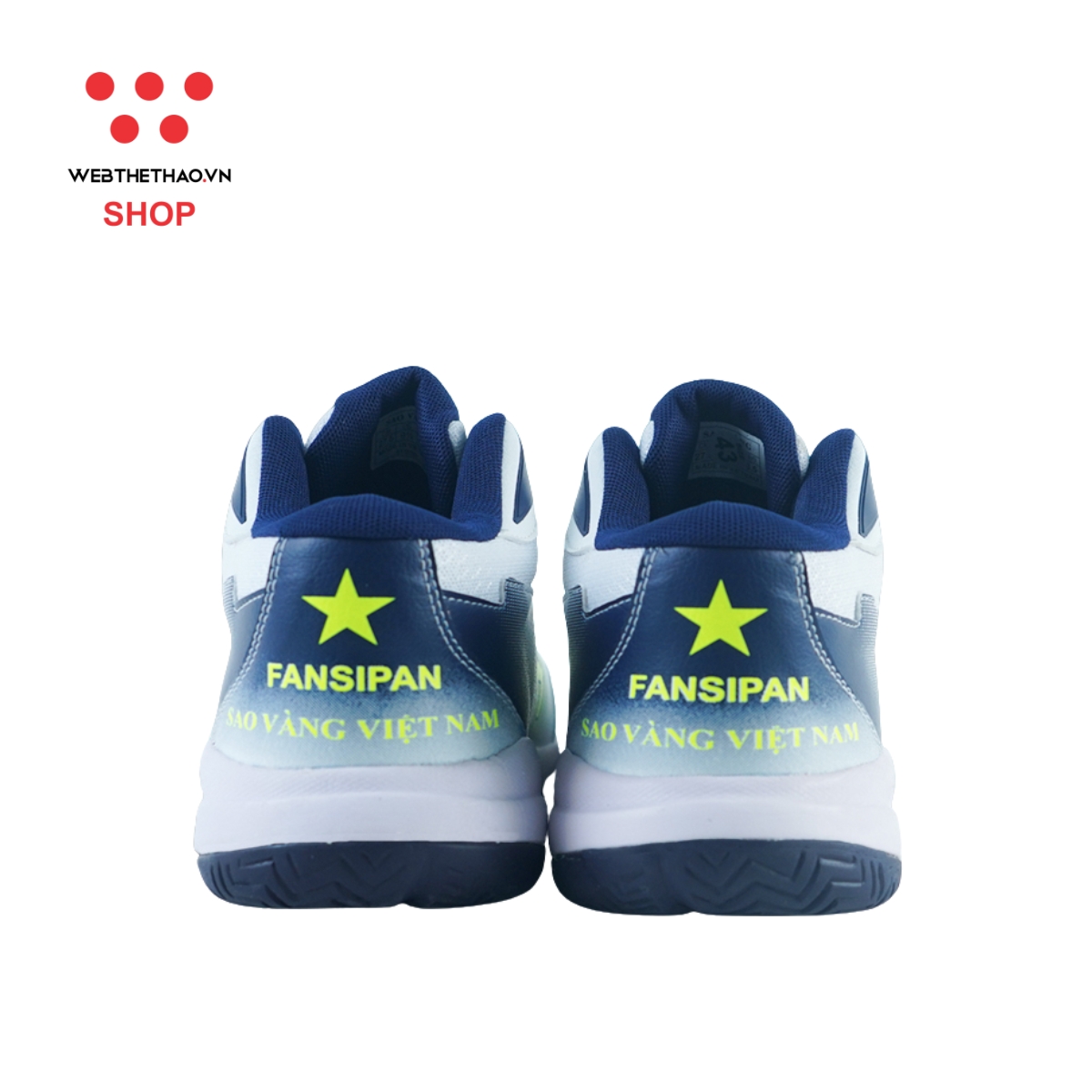Giày Bóng Chuyền Sao Vàng Fansipan màu "Trắng Xanh Than" SV-FSP-03 - Hàng Chính Hãng
