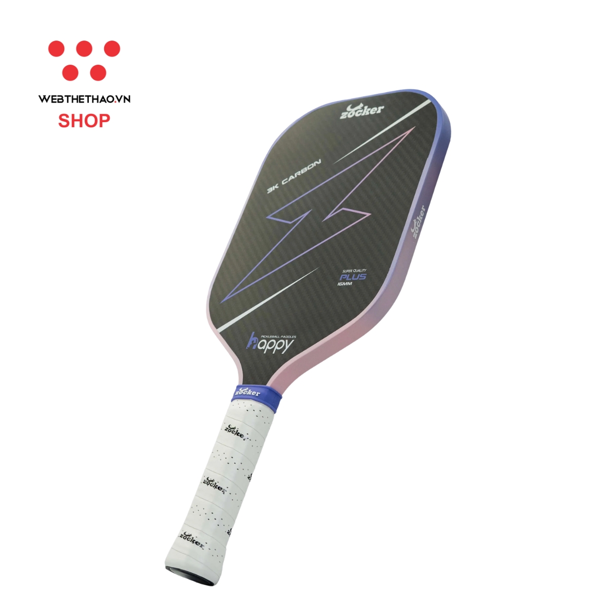 Vợt Pickleball Zocker HP02 Plus Edgeless "Hồng" HP02-PE-04 - Hàng Chính Hãng