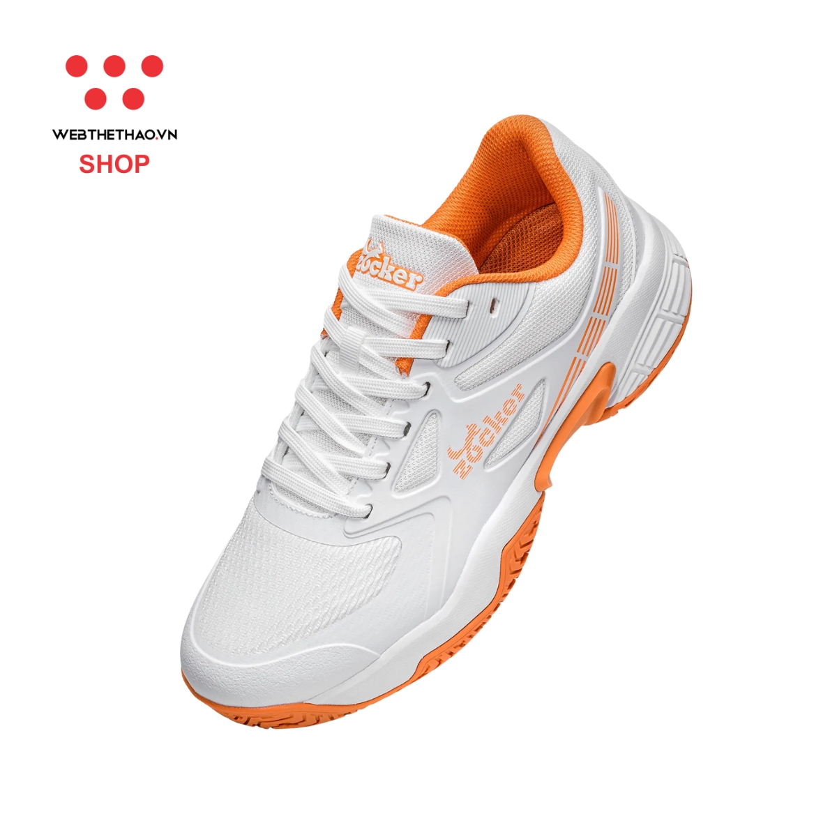 Giày Thể Thao Pickleball Zocker Aspire Speed "Trắng/Cam" Z-AspireS-04 - Hàng Chính Hãng