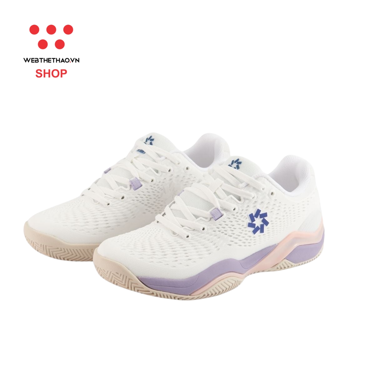 Giày thể thao Pickleball Nữ Jogarbola Terra màu "White/Pink" JG-TERRA-05 - Hàng Chính Hãng
