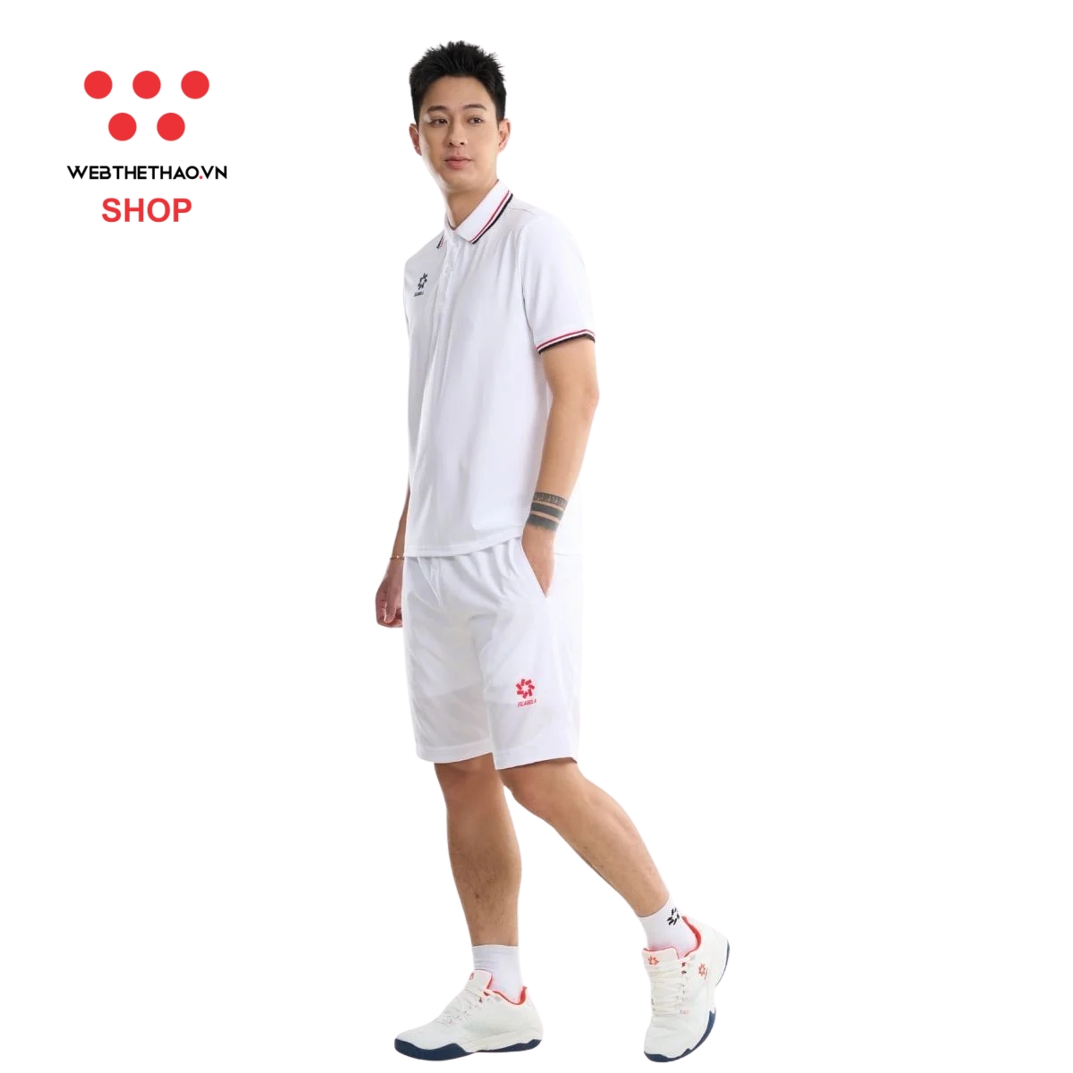 Áo polo thể thao Jogarbola màu "Trắng Đỏ" MJ-AJ1605-02 - Hàng Chính Hãng