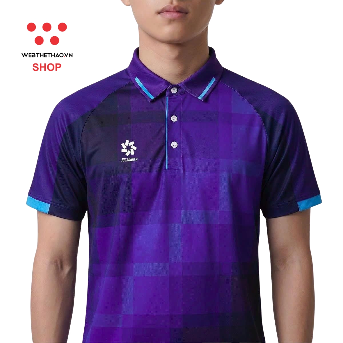 Áo polo thể thao Jogarbola Pixel màu "Tím" MJ-A4370-02 - Hàng Chính Hãng