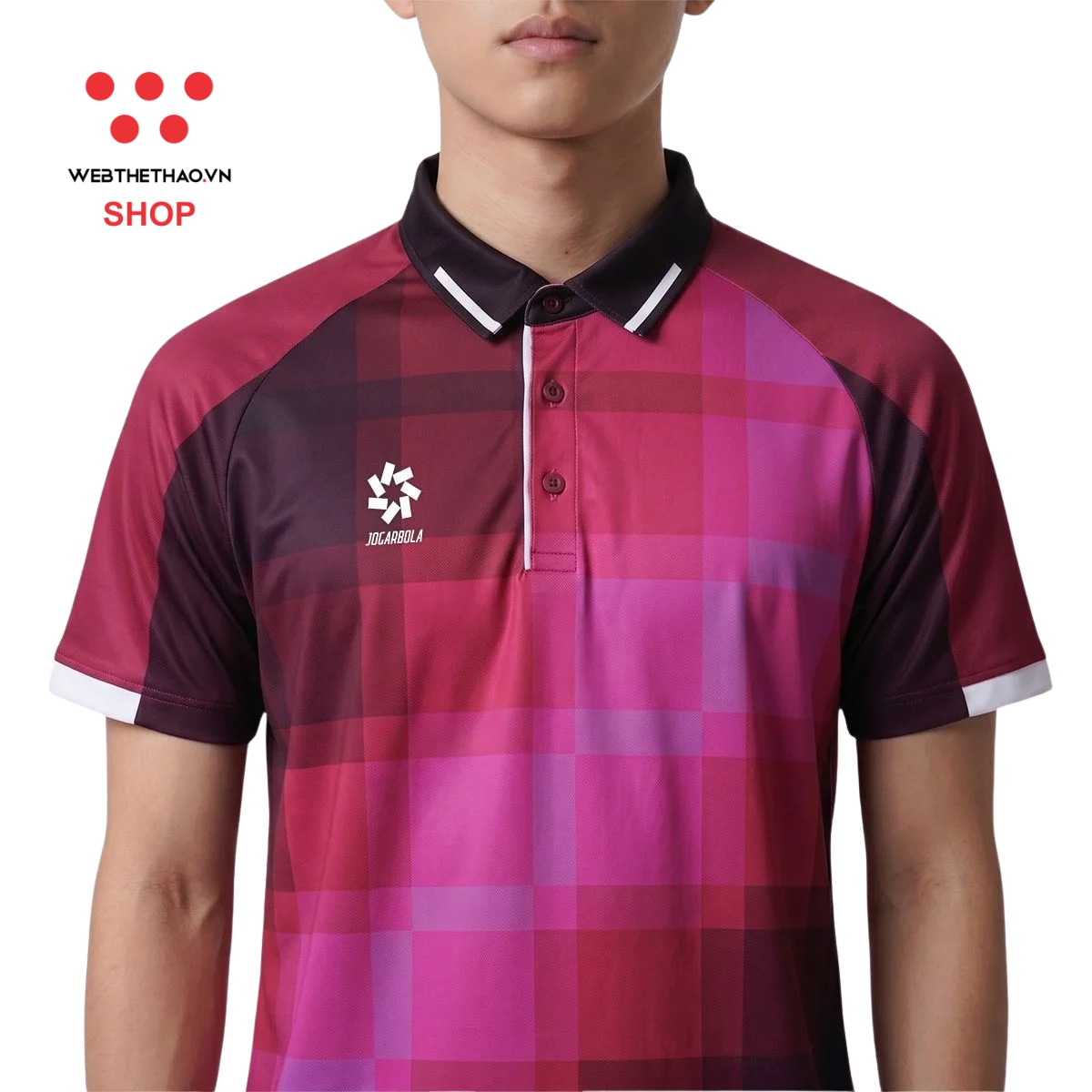 Áo polo thể thao Jogarbola Pixel màu "Hồng" MJ-A4370-03 - Hàng Chính Hãng