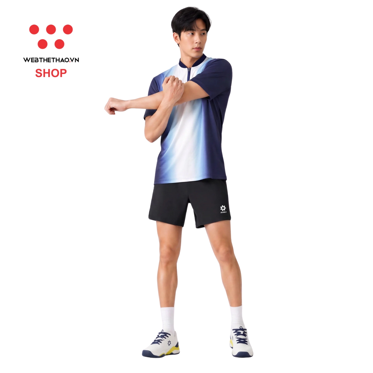 Áo polo thể thao Jogarbola Jester màu "Navy Trắng" MJ-A4401-02 - Hàng Chính Hãng