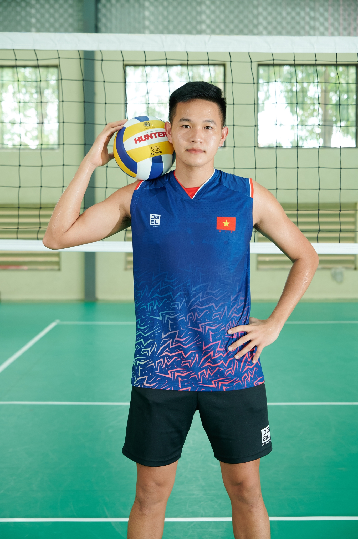 Bộ quần áo thi đấu chính thức của đội tuyển bóng chuyền Nam Việt Nam "Xanh" JG-VNBC-05 - Hàng Chính Hãng