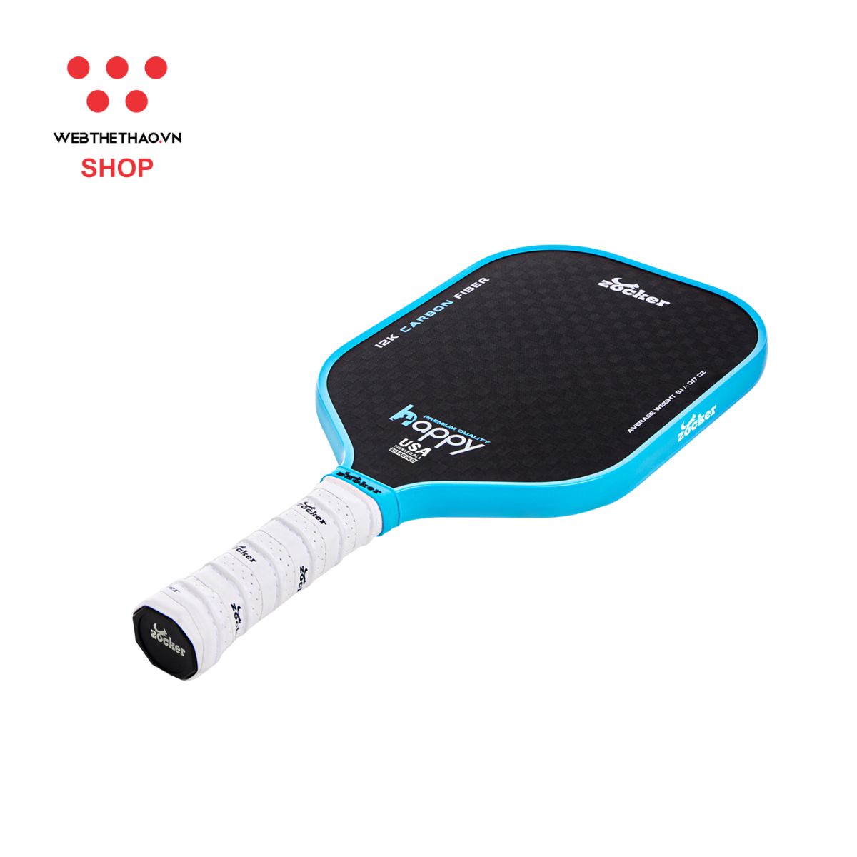 Vợt Pickleball Zocker Happy HP03 Premium Quality "Blue" HP03-01 - Hàng Chính Hãng