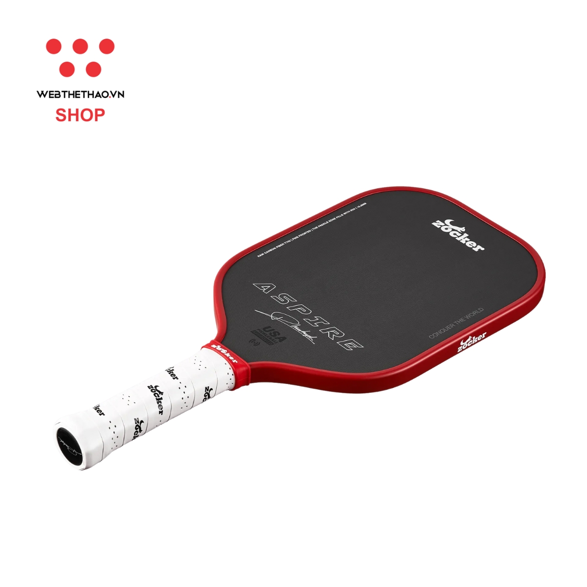 Vợt Pickleball Zocker Aspire x Phúc Huỳnh "Red" ZAxPH-01 - Hàng Chính Hãng