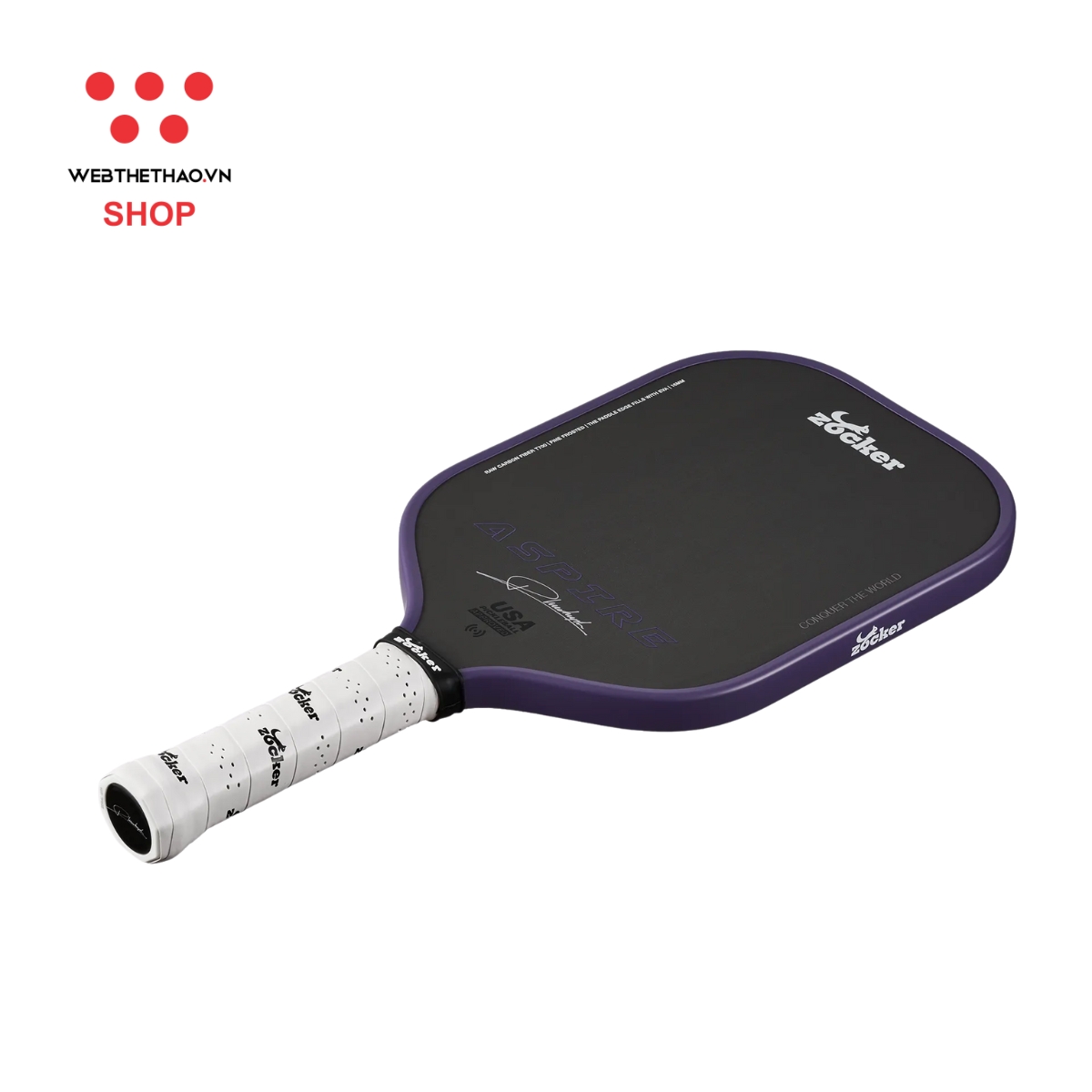 Vợt Pickleball Zocker Aspire x Phúc Huỳnh "Purple" ZAxPH-02 - Hàng Chính Hãng