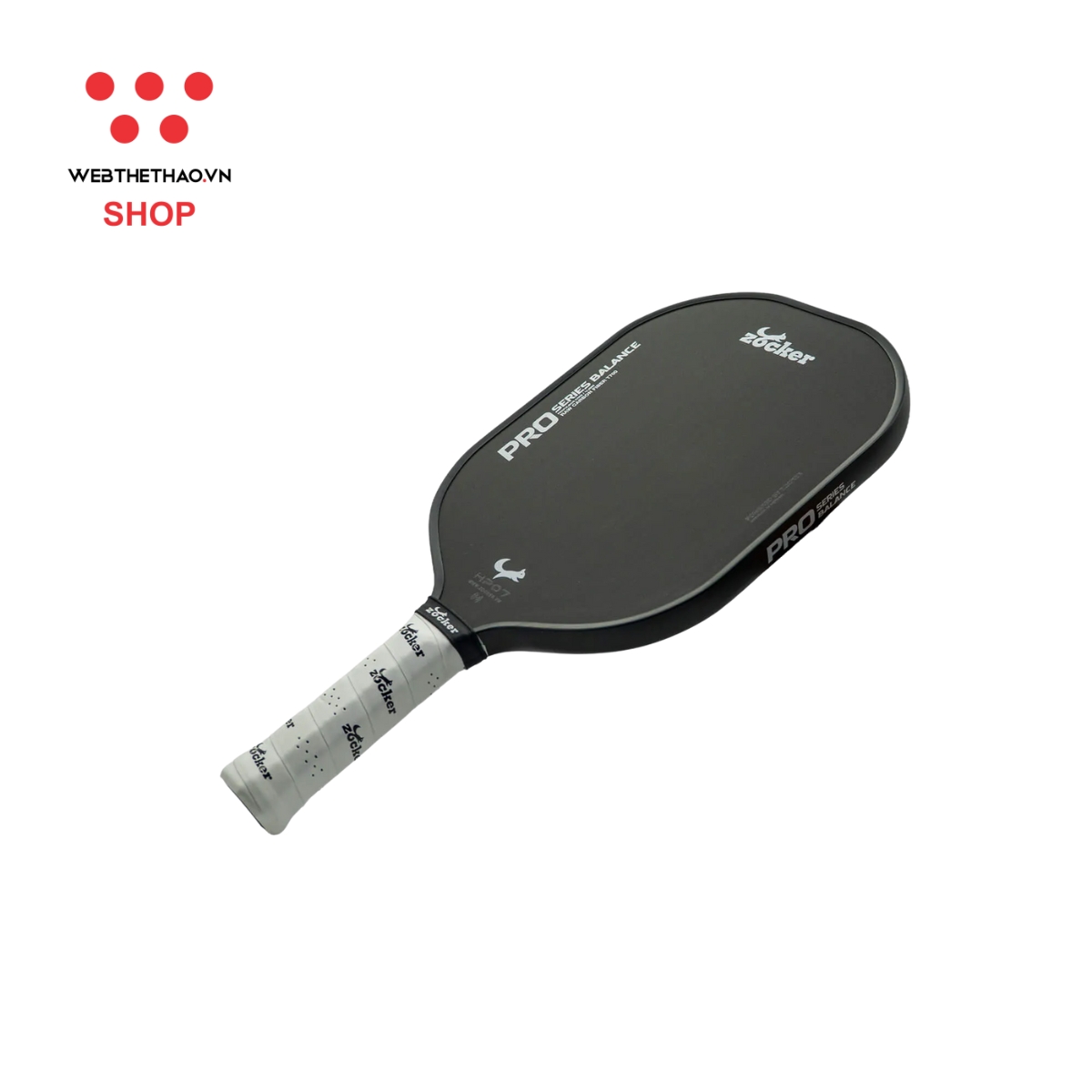 Vợt Pickleball Zocker Happy HP07 Pro Series Balance "Black" HP07-B - Hàng Chính Hãng