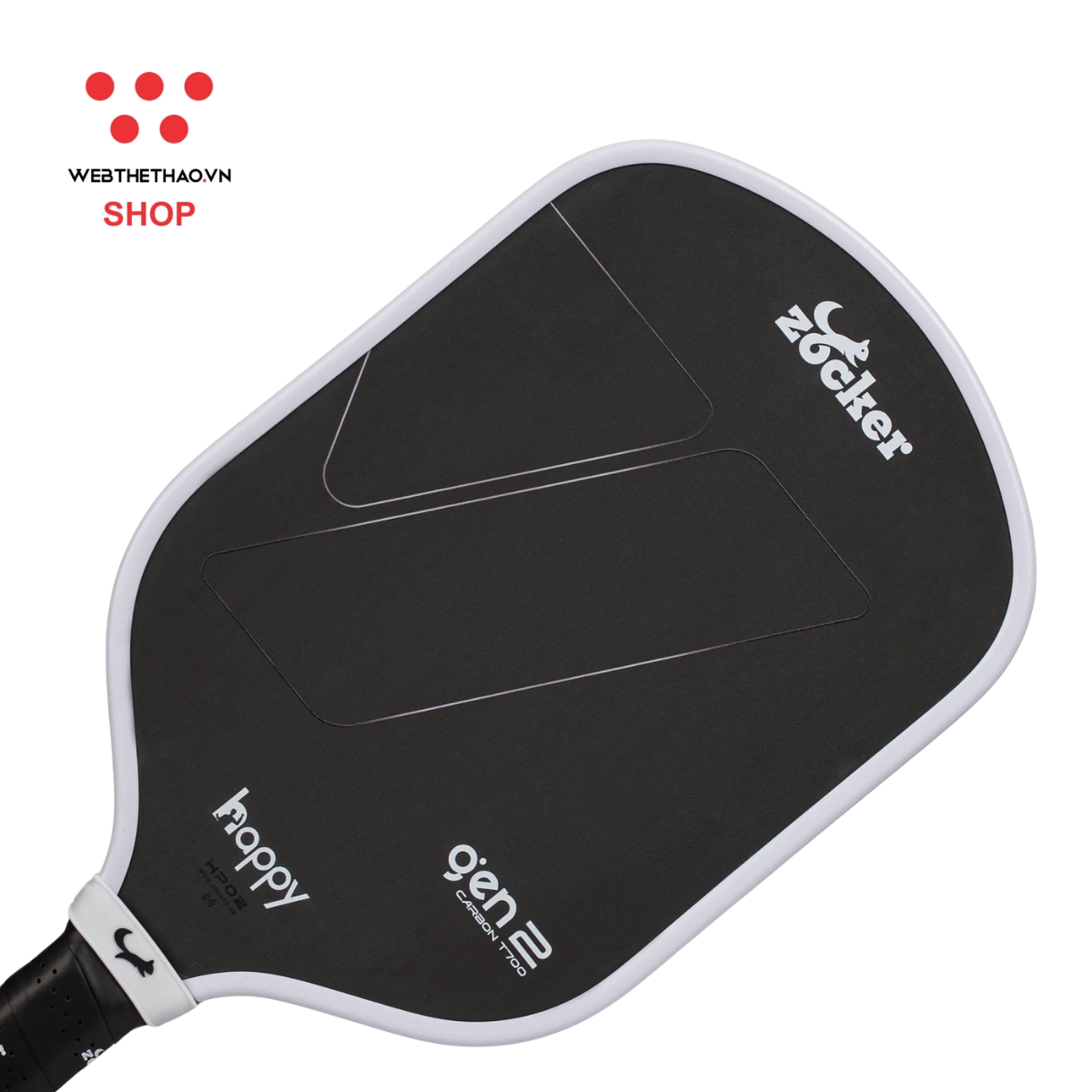 Vợt Pickleball Zocker Happy HP02 Gen 2 "White" HP02-G2-01 - Hàng Chính Hãng