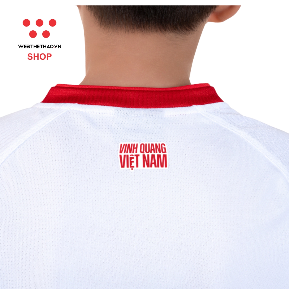 Bộ quần áo thi đấu đội tuyển quốc gia Việt Nam 2025 Nhí "Trắng" MJ.AJ-4109-01 - Hàng Chính Hãng