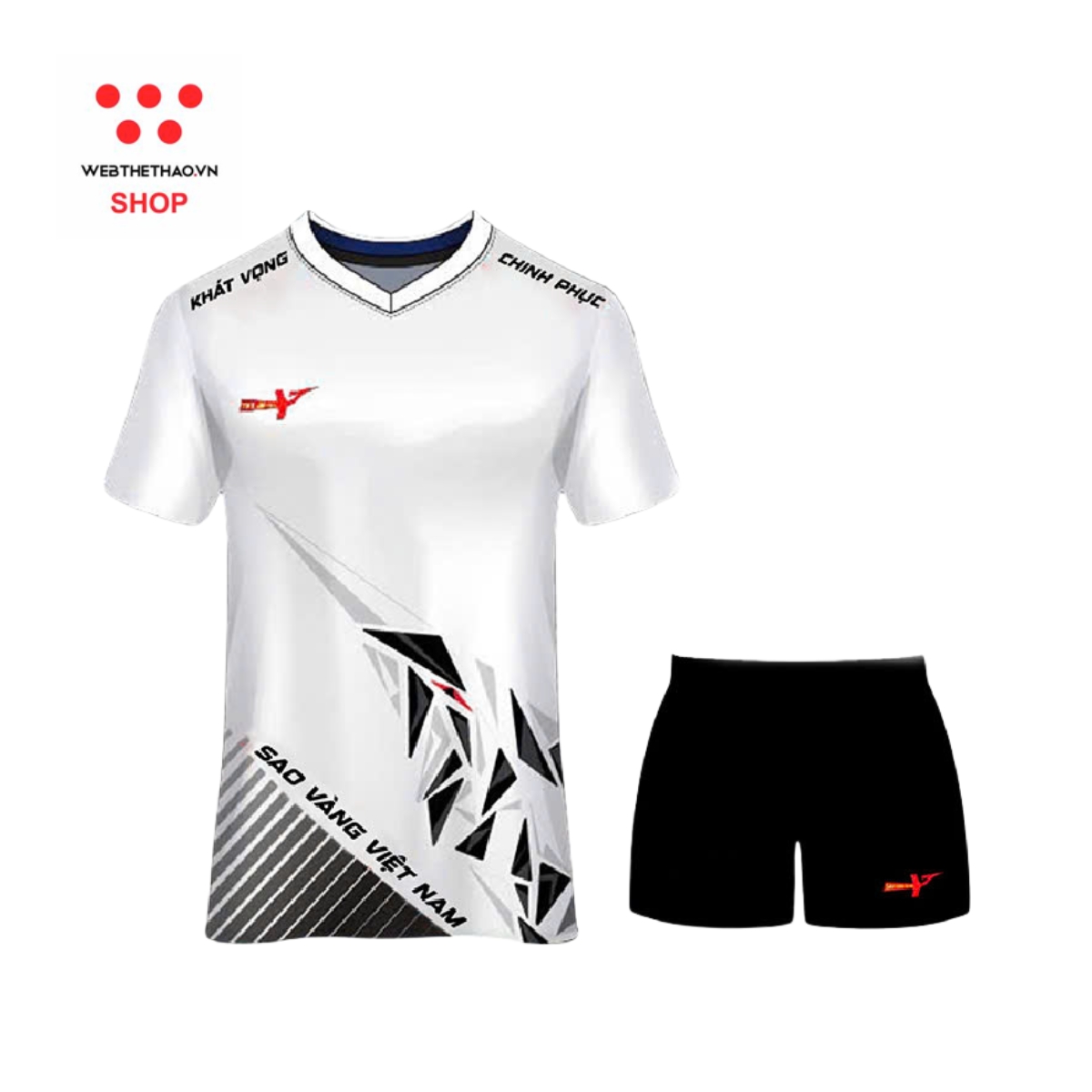 Bộ quần áo bóng chuyền Sao Vàng Sứ Mệnh màu "Trắng" SV-SM-01 - Hàng Chính Hãng