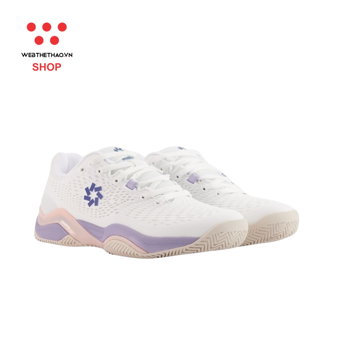 Giày thể thao Pickleball Nữ Jogarbola Terra màu "White/Pink" JG-TERRA-05 - Hàng Chính Hãng