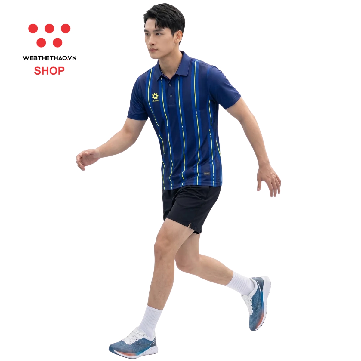 Áo polo thể thao Jogarbola Gambit màu "Navy/Vàng" MJ-A19392-02 - Hàng Chính Hãng