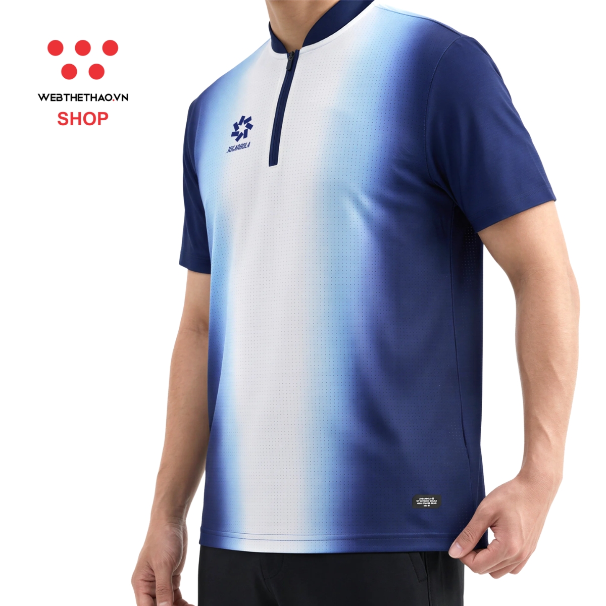 Áo polo thể thao Jogarbola Jester màu "Navy Trắng" MJ-A4401-02 - Hàng Chính Hãng