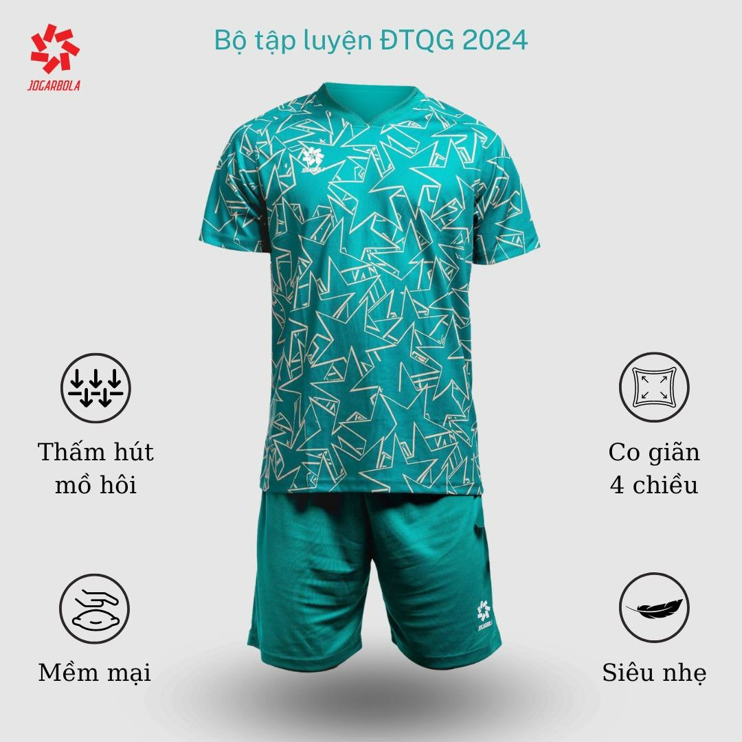 Bộ quần áo tập luyện đội tuyển quốc gia Việt Nam 2024 "Xanh Lá" MJ-0424.b01-01  - Hàng Chính Hãng