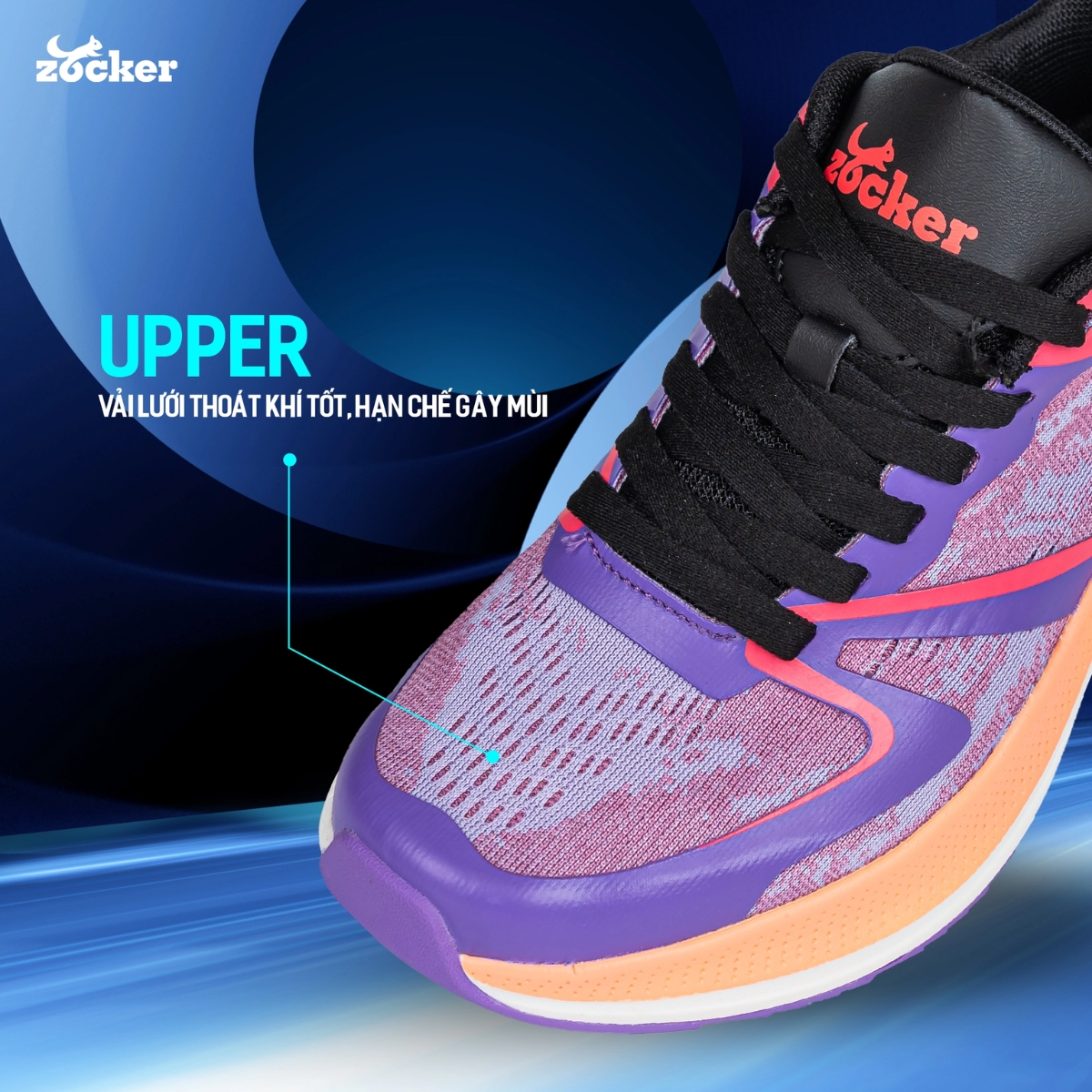 Giày chạy bộ Nữ Zocker Speed Up "Purple/Pink" KOJI00000438 - Hàng Chính Hãng