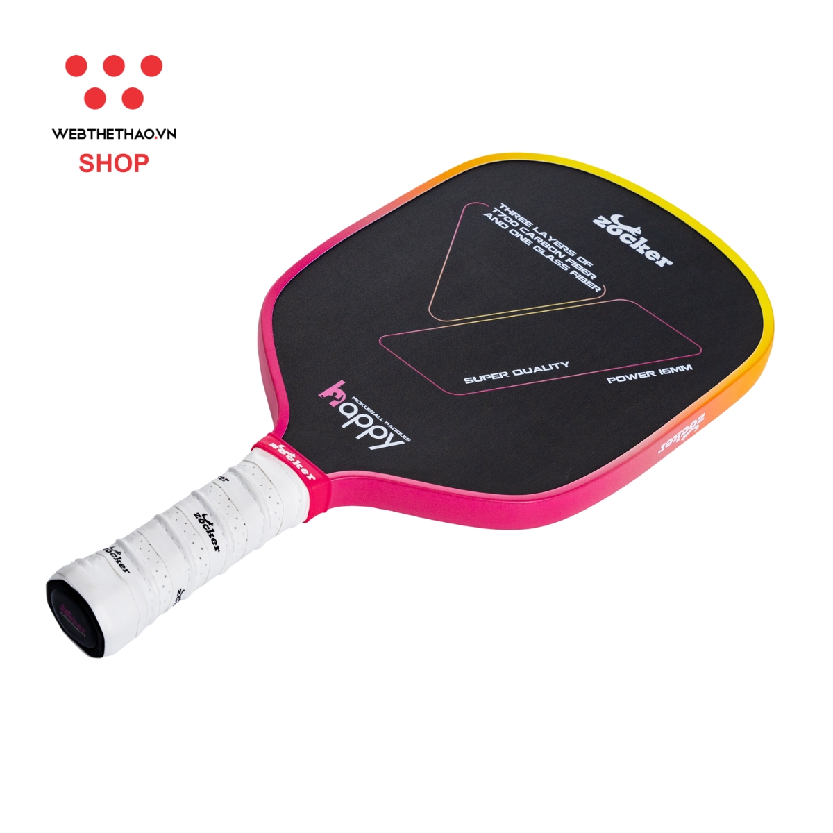 Vợt Pickleball Zocker Happy HP02 Super Quality "Gradient" HP02-02 - Hàng Chính Hãng