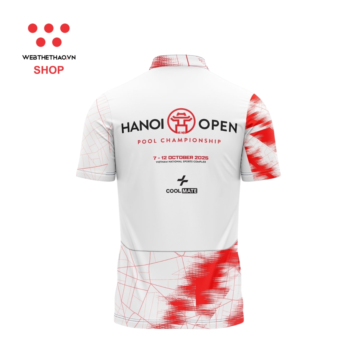 Áo thi đấu chính thức của giải bi-a Hanoi Open 2025 "Trắng" - Hàng Chính Hãng