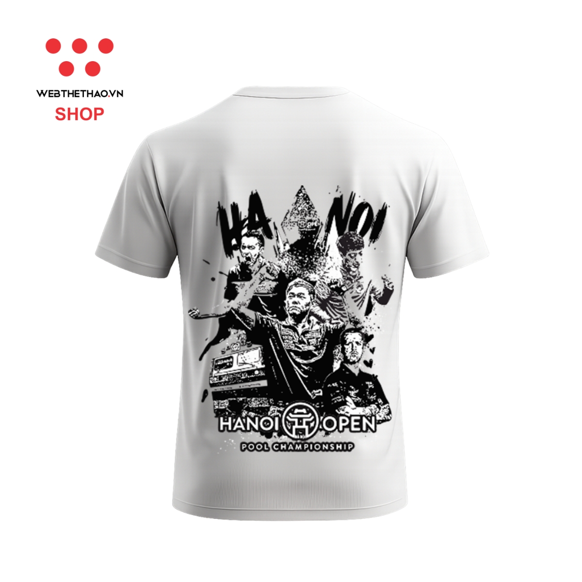 Áo phông thể thao của giải bi-a Hanoi Open 2025 "Trắng" - Hàng Chính Hãng