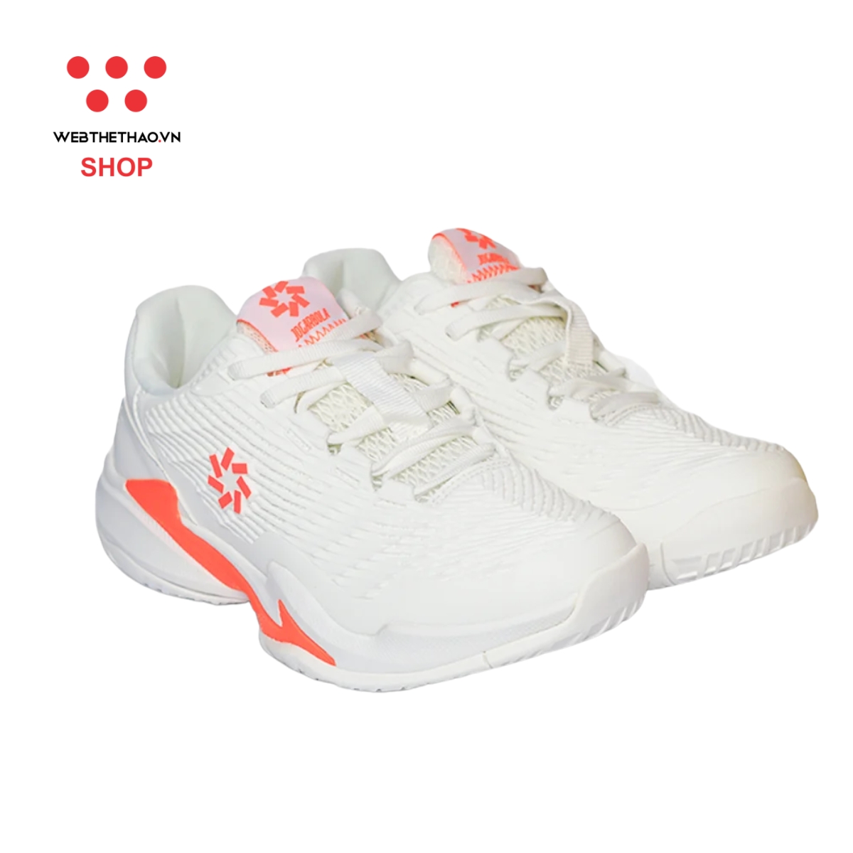 Giày thể thao Pickleball Nữ Jogarbola Vento "White/Orange" JG-VENTO-07 - Hàng Chính Hãng