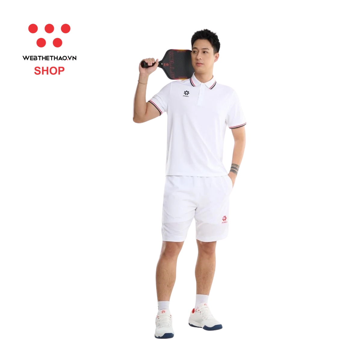 Áo polo thể thao Jogarbola màu "Trắng Đỏ" MJ-AJ1605-02 - Hàng Chính Hãng