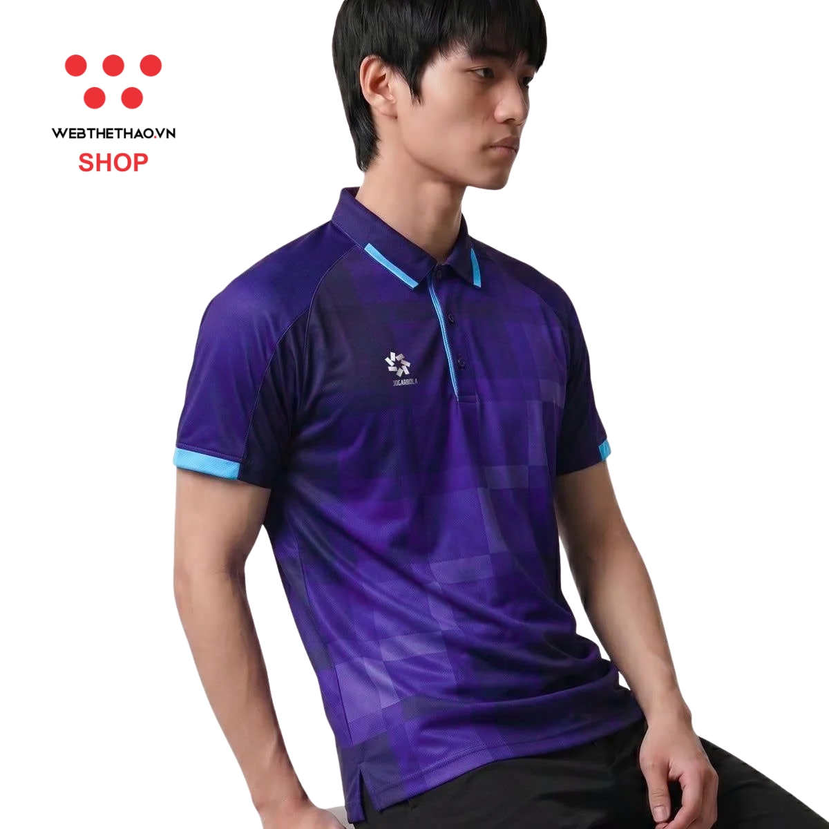 Áo polo thể thao Jogarbola Pixel màu "Tím" MJ-A4370-02 - Hàng Chính Hãng