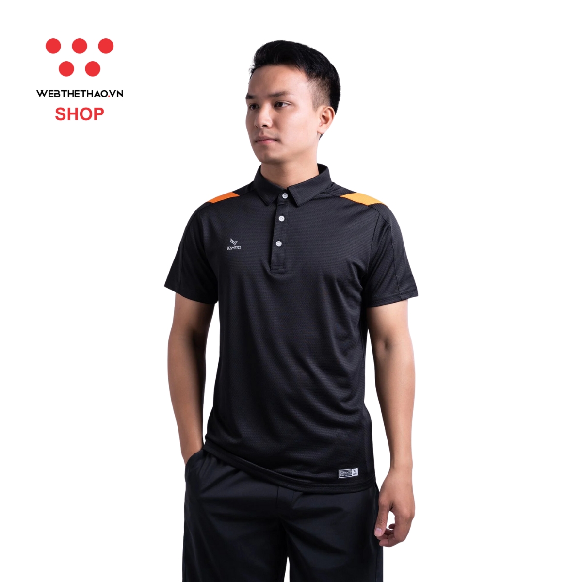 Áo polo thể thao Kamito Racer "Đen" KMAP221722-02 - Hàng Chính Hãng