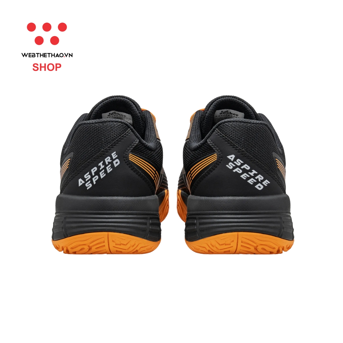 Giày Thể Thao Pickleball Zocker Aspire Speed "Đen/Cam" Z-AspireS-01 - Hàng Chính Hãng