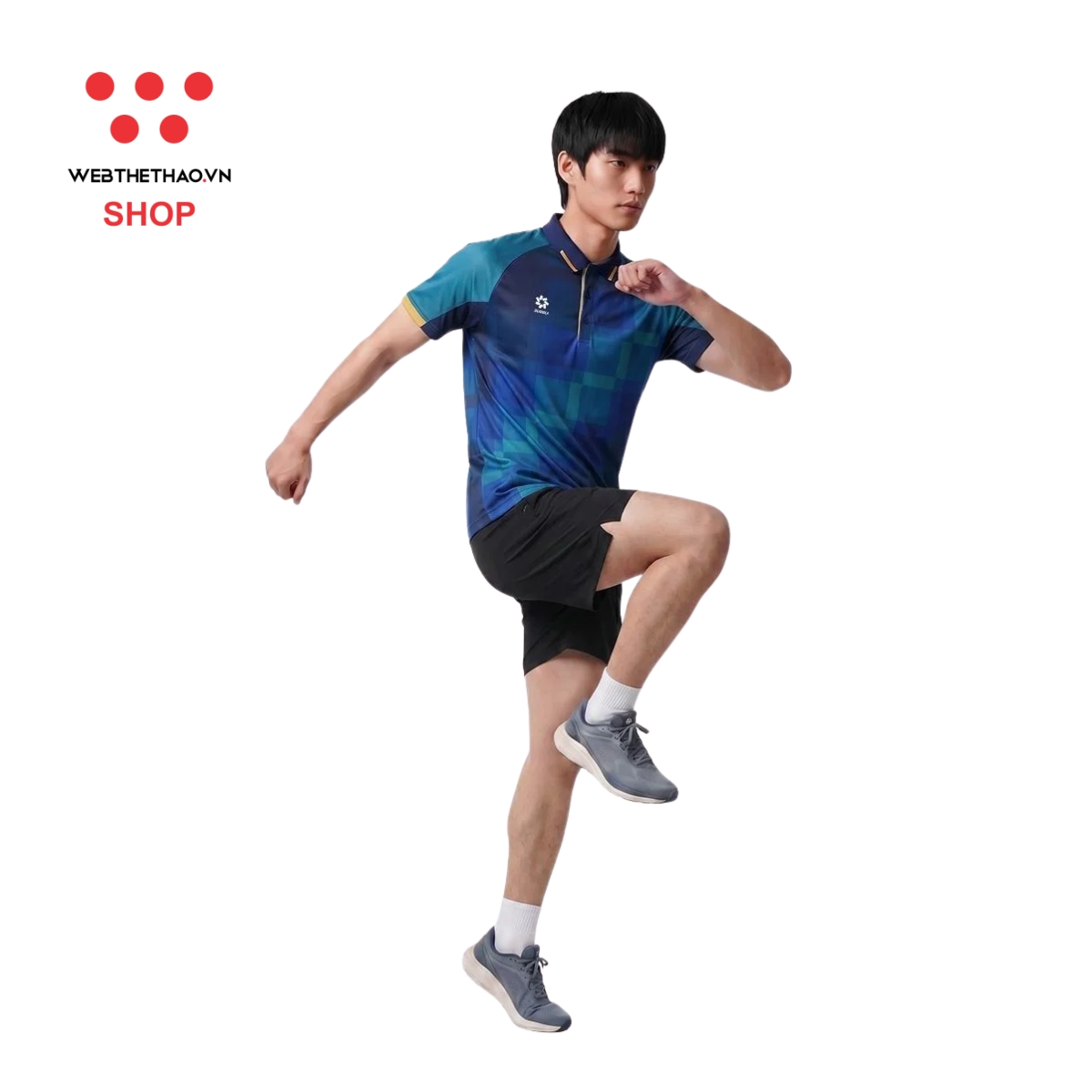 Áo polo thể thao Jogarbola Pixel màu "Navy" MJ-A4370-01 - Hàng Chính Hãng