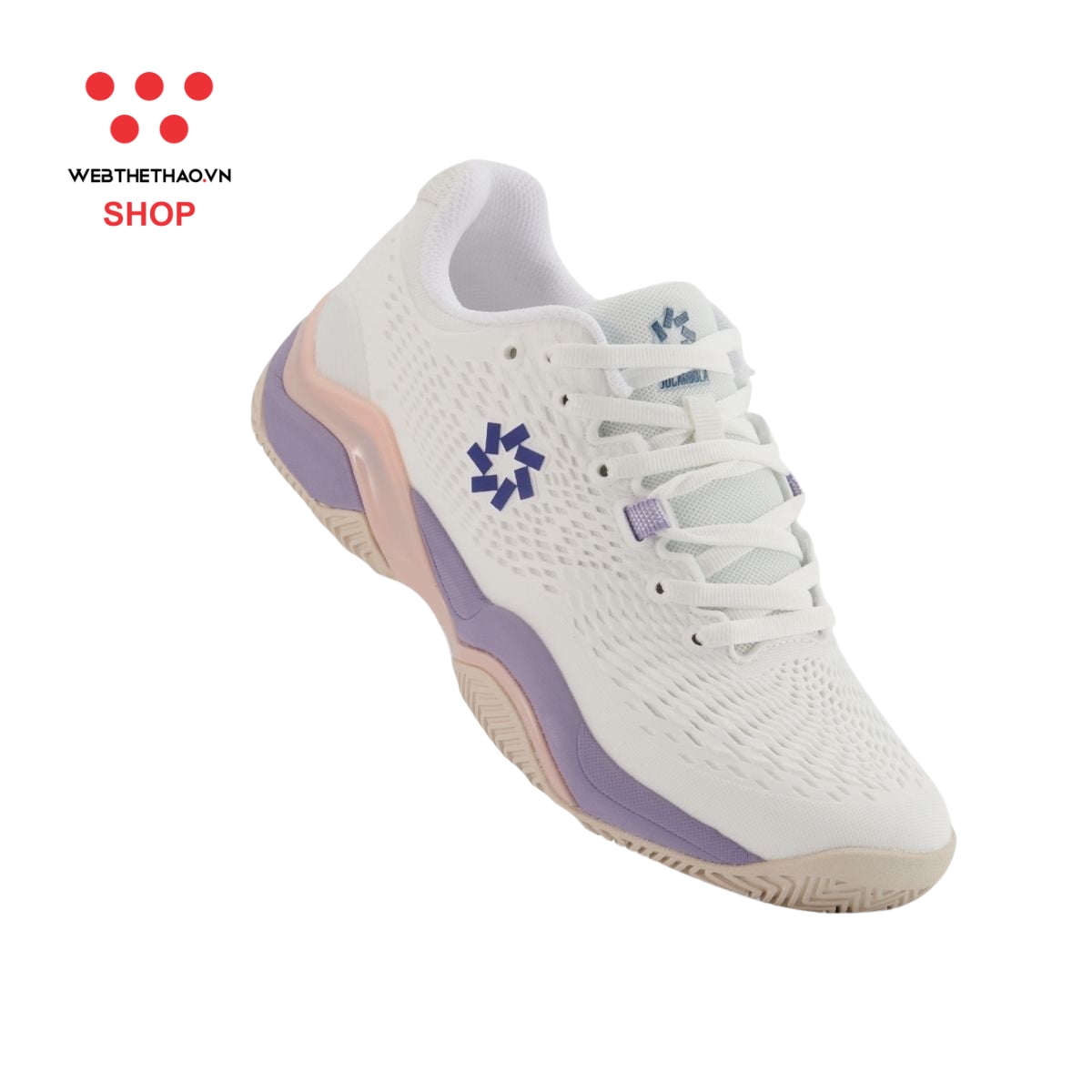 Giày thể thao Pickleball Nữ Jogarbola Terra màu "White/Pink" JG-TERRA-05 - Hàng Chính Hãng